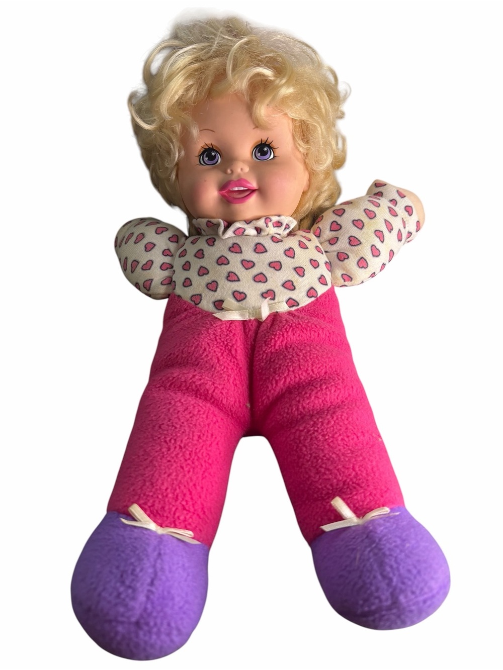 1998 Playmates Baby Talk Doll Plush Body Blonde 16” Tested Works